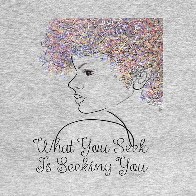 What You Seek is Seeking You Girl  Line Drawing by OLena Art 